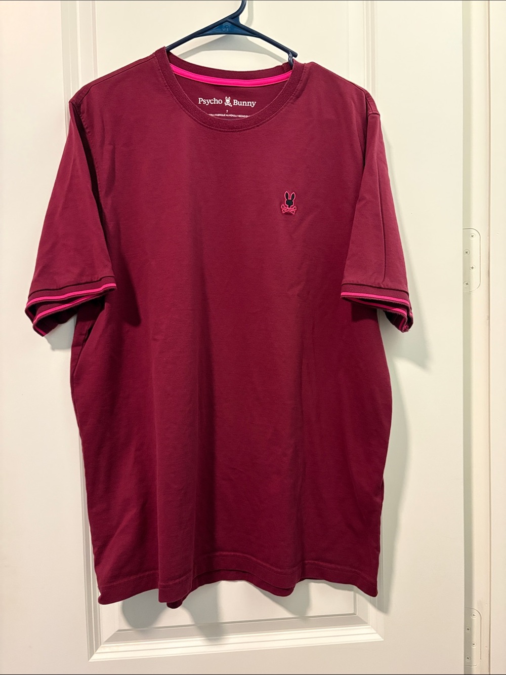 Psycho Bunny Men's wild Berry Pink accent Tee